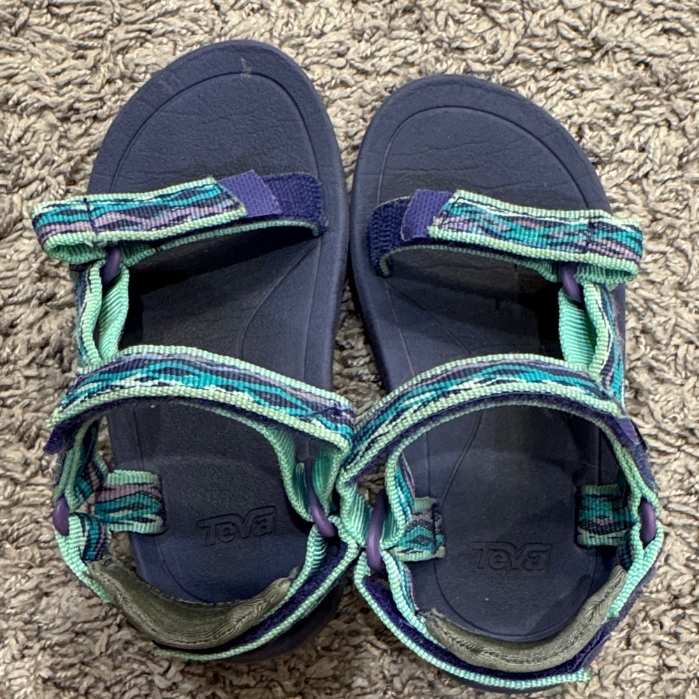 Teva Kids Sandals in Navy with Teal & Purple Straps